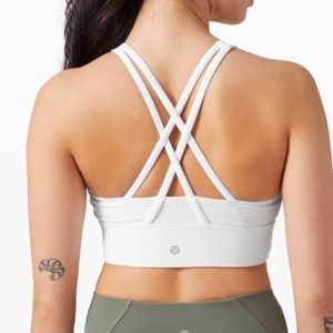 Lululemon Energy Bra High Neck Long Line Ribbed *Medium Support, B-D Cup Size 6